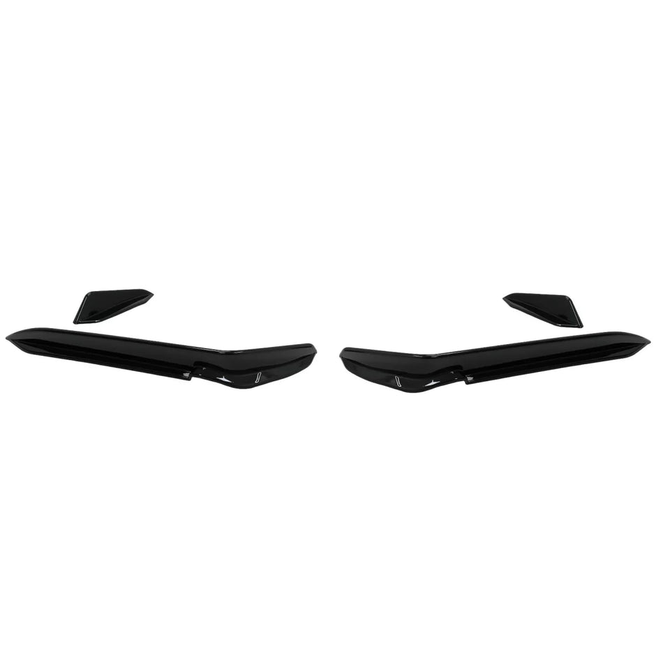 Alette Paraurti Anteriore Laterali Nero Lucido per VW Golf 7.5 R 2017-2020
