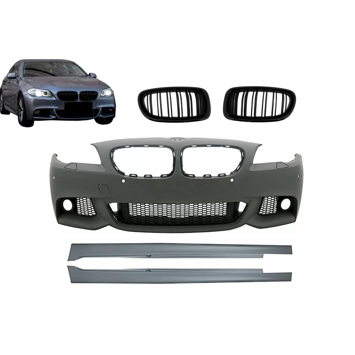 Paraurti Anteriore con Minigonne Laterali e Griglie Centrali M-technik per BMW
