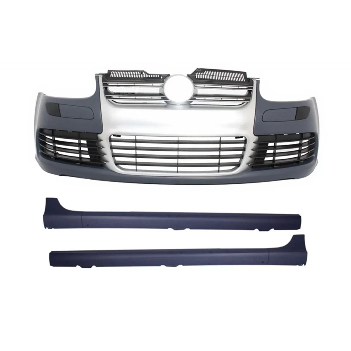 Paraurti Anteriore con Minigonne Laterali Alluminio Spazzolato per VW Golf V