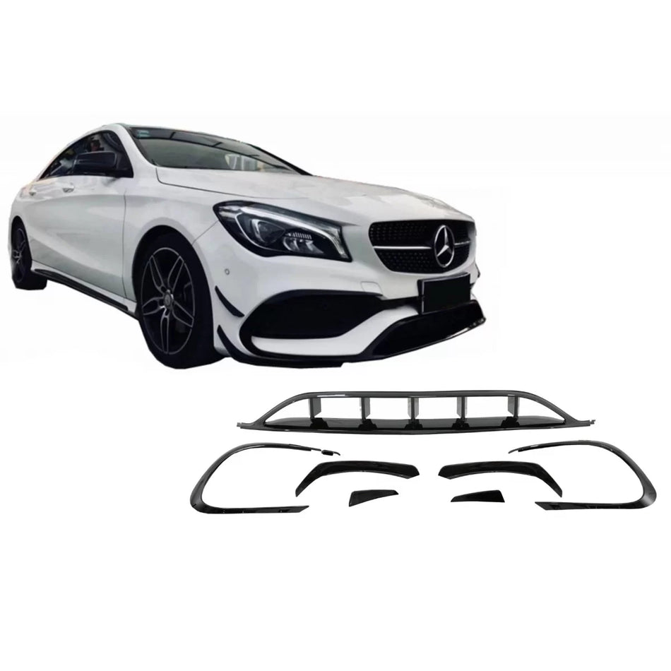 Alette Paraurti Anteriore Canard Nero Piano per Mercedes CLA W117 2016-2018
