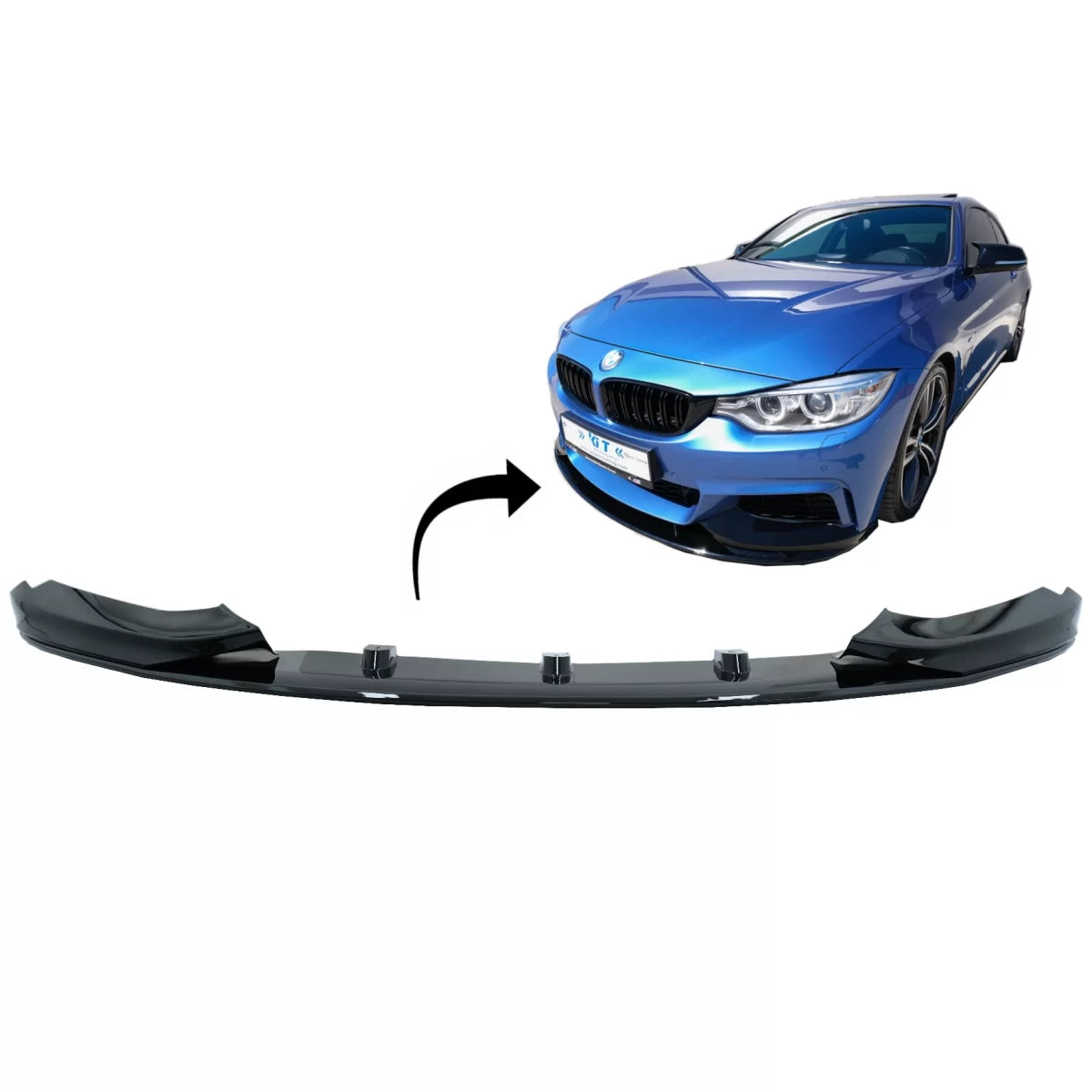 Spoiler Paraurti Anteriore con Minigonne M-performance Nero per BMW Serie 4 F32