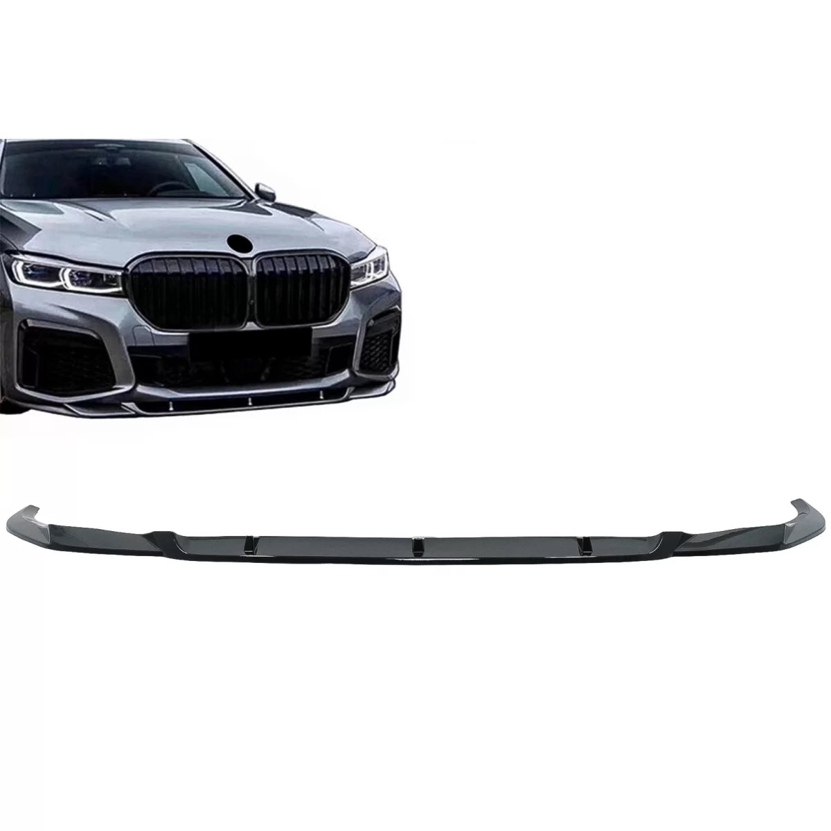 Spoiler Paraurti Anteriore Nero Lucido per BMW Serie 7 G11 G12 LCI M Sport