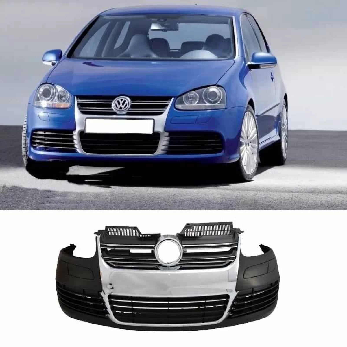 Paraurti Anteriore R32 con Griglia Cromata per VW Golf 5 03-08 Jetta 05-10