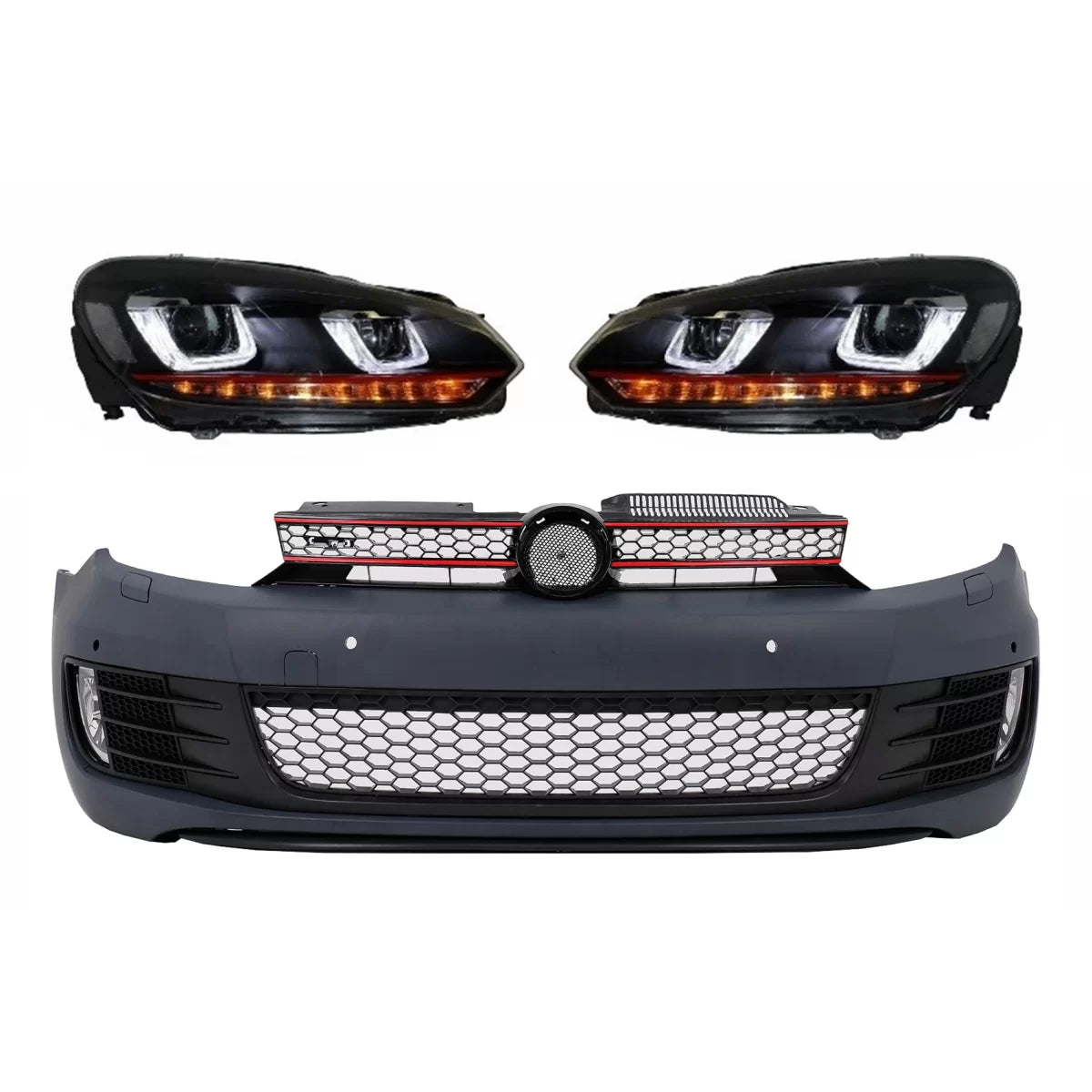 Paraurti Anteriore GTI Look con Luci LED Golf Vi 6 2008-2013 Dx