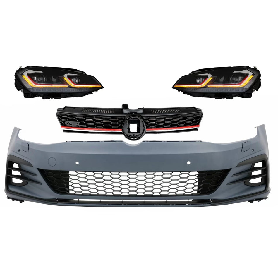 Paraurti Anteriore con Luci LED Dinamiche Golf 7 Vii 2013-2017 GTI Design