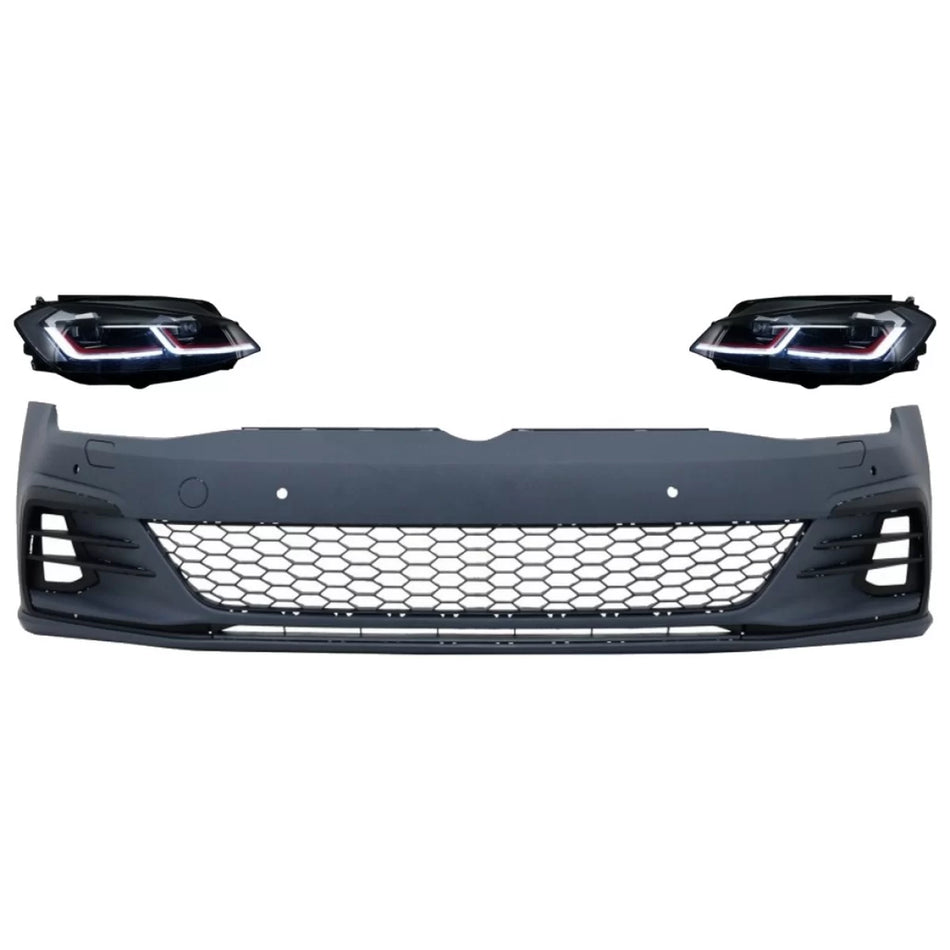 Paraurti Anteriore con Luci di Svolta Dinamiche LED GTI Look per VW Golf Vii