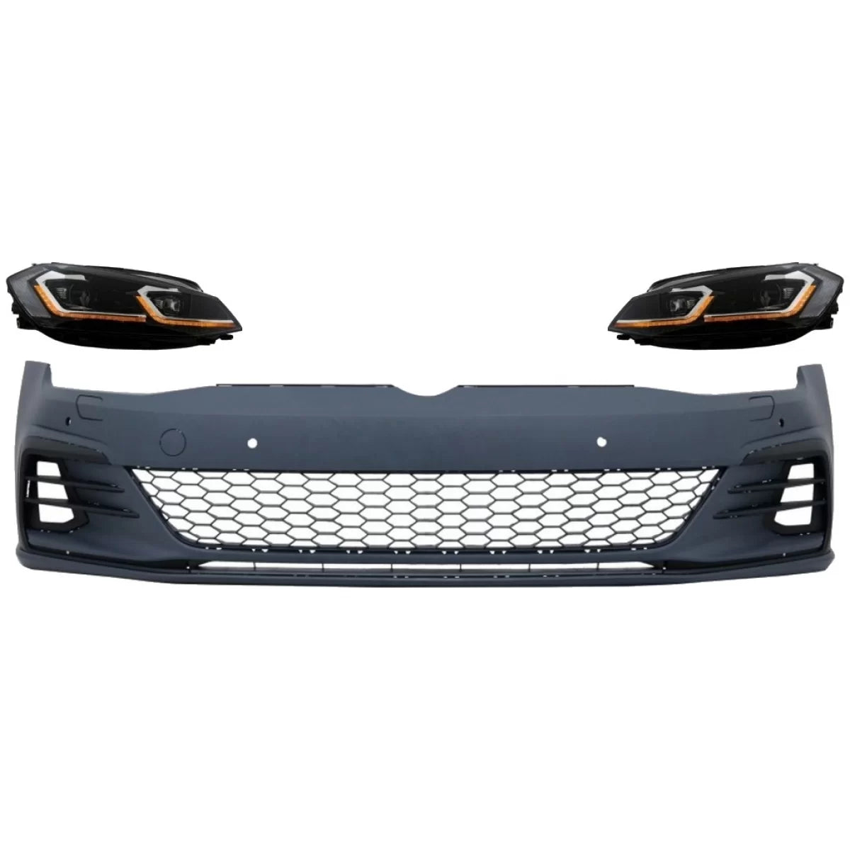 Paraurti Anteriore Sportivo per Volkswagen Golf Vii 7.5 2017-2020 GTI Look LED