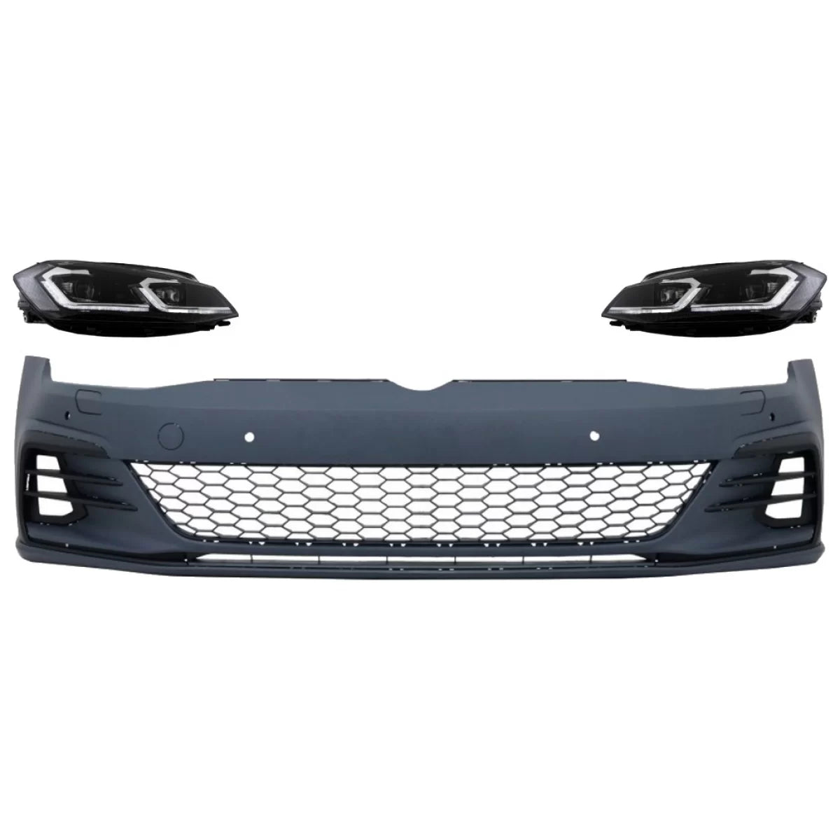 Paraurti Anteriore con Luci di Svolta LED VW Golf Vii 7.5 2017-2020 GTI Look