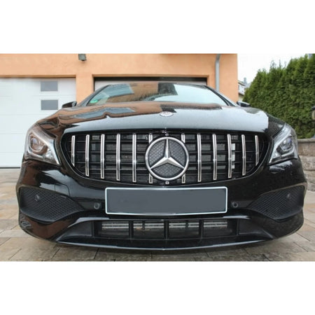 Griglia Anteriore Centrale Panamericana Nero Cromato per Mercedes CLA C117 W117