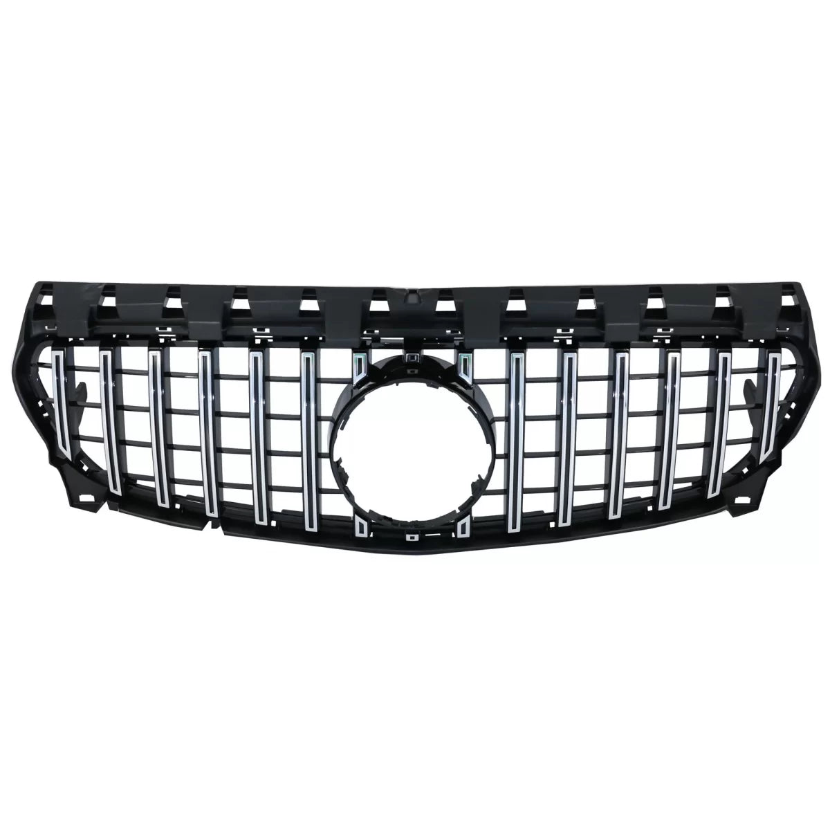 Griglia Anteriore Centrale Panamericana Nero Cromato per Mercedes CLA C117 W117