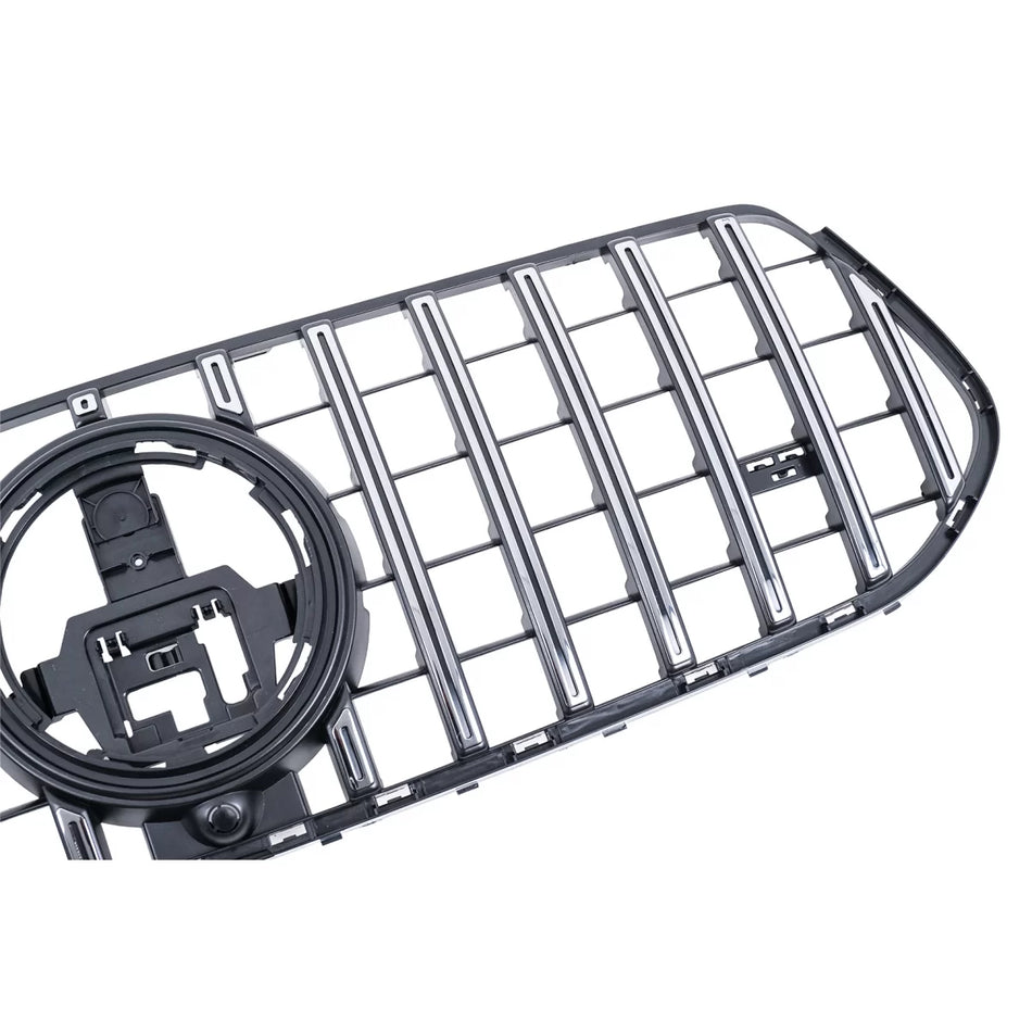 Griglia Anteriore Centrale Sportiva Lucida Nera e Cromo per Mercedes GLE W167