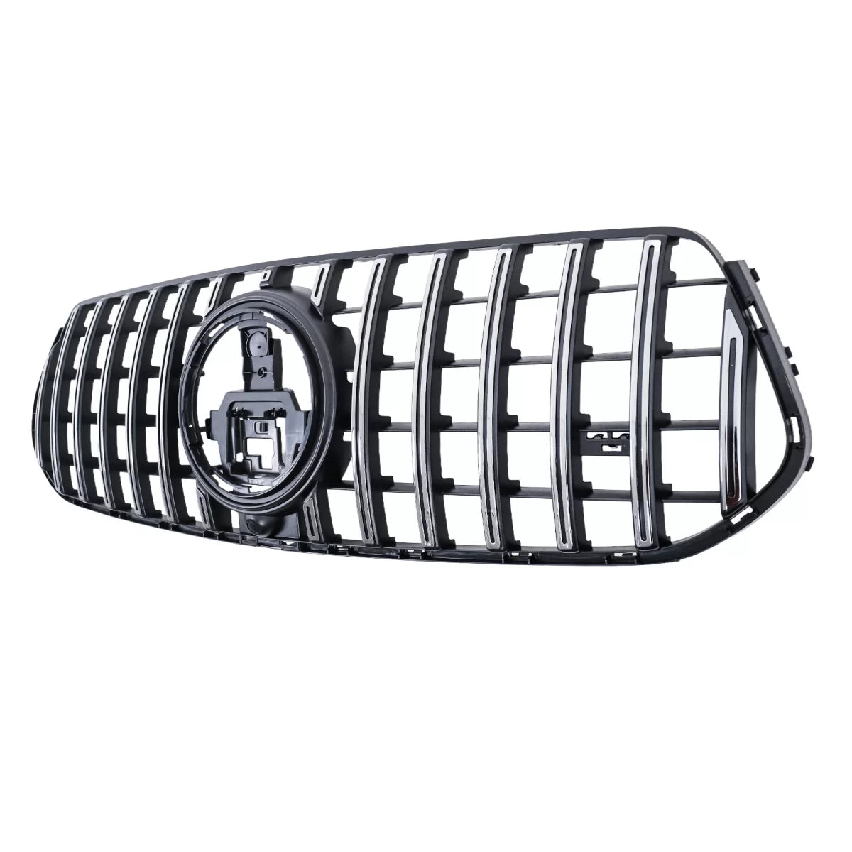 Griglia Anteriore Centrale Sportiva Lucida Nera e Cromo per Mercedes GLE W167