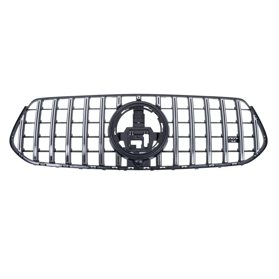 Griglia Anteriore Centrale Sportiva Lucida Nera e Cromo per Mercedes GLE W167