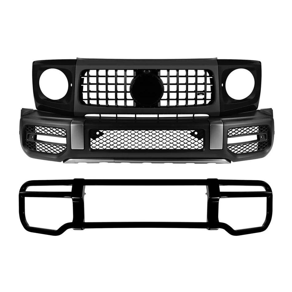 Paraurti Anteriore con Bullbar Nero e Accessori per Mercedes Classe G W464