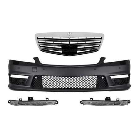 Griglia Anteriore Paraurti Design S63 S65 con Luci Diurne per Mercedes Classe S