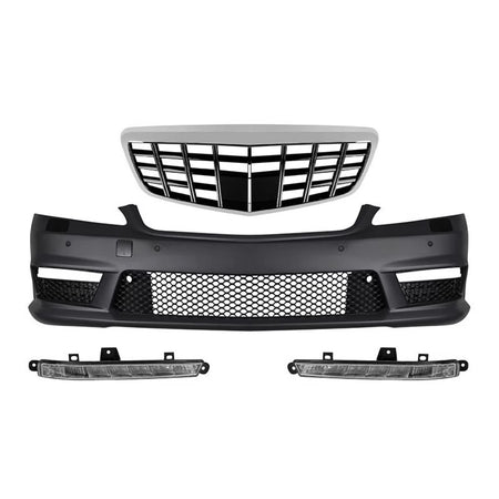 Griglia Anteriore Paraurti Design S63 S65 con Luci Diurne per Mercedes Classe S