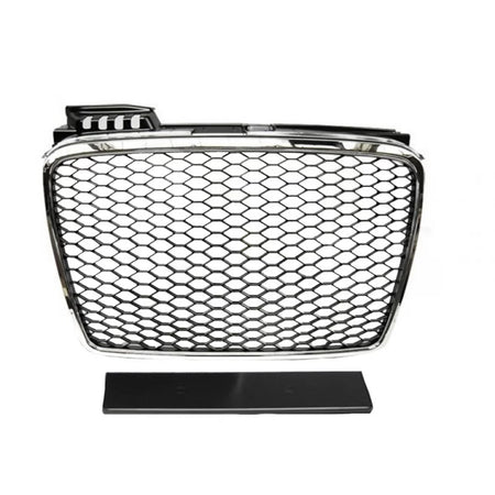 Griglia Anteriore Honeycomb Cromato Nero RS4 Look per Audi A4 B7 04-07