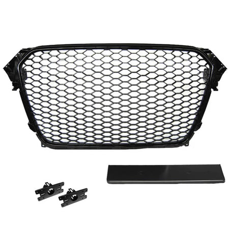 Griglia Anteriore Nido D'ape Lucida RS4 per Audi A4 B8 2011-2015