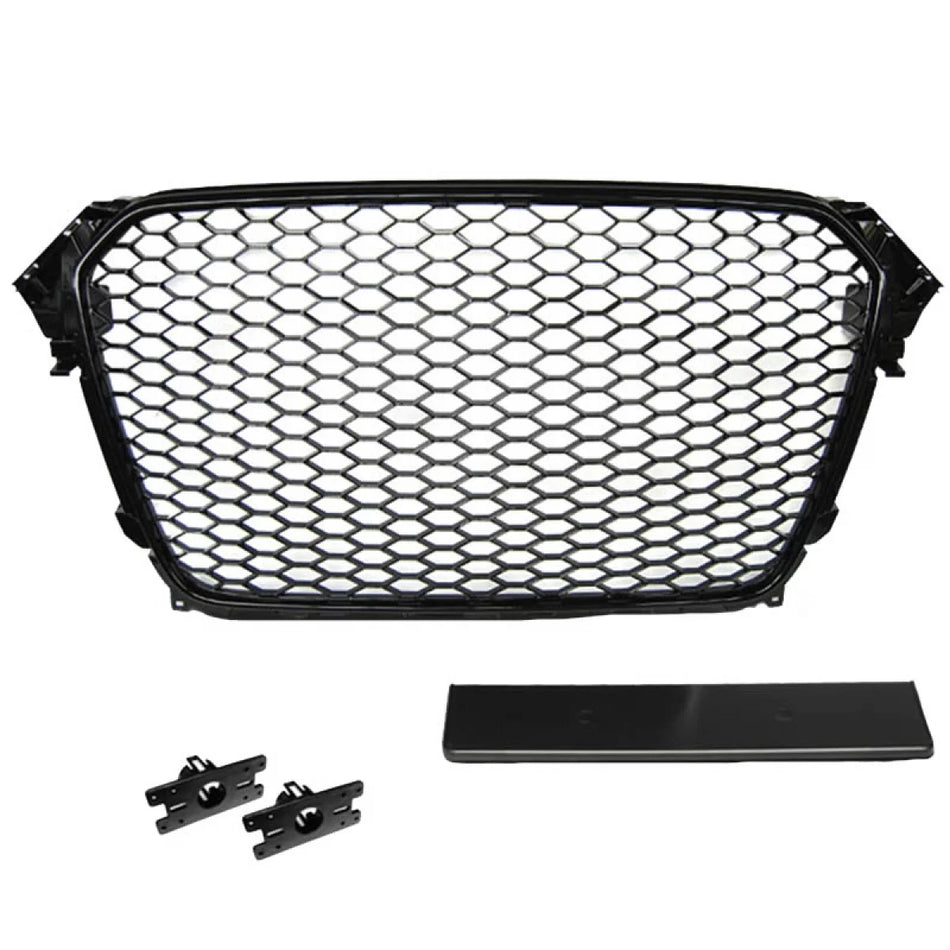 Griglia Anteriore Nido D'ape Lucida RS4 per Audi A4 B8 2011-2015
