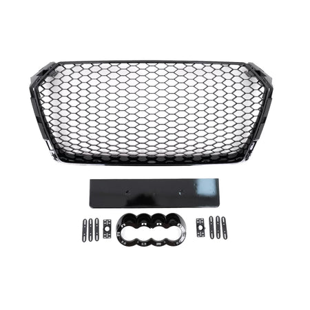 Griglia Anteriore Lucida Nera RS Design per Audi A4 B9 8W 2016-2018