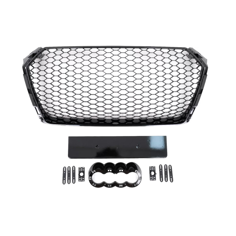 Griglia Anteriore Lucida Nera RS Design per Audi A4 B9 8W 2016-2018