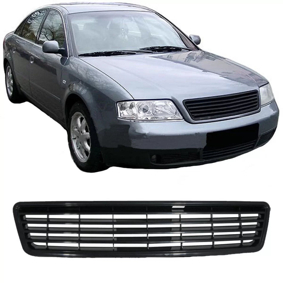 Griglia Anteriore Nera Senza Logo per Audi A6 4B C5 97-01