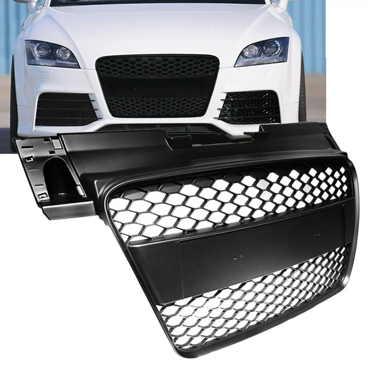 Griglia Anteriore Nido D'ape Opaca per Audi Tt 8J 06-14 Ttrs Look