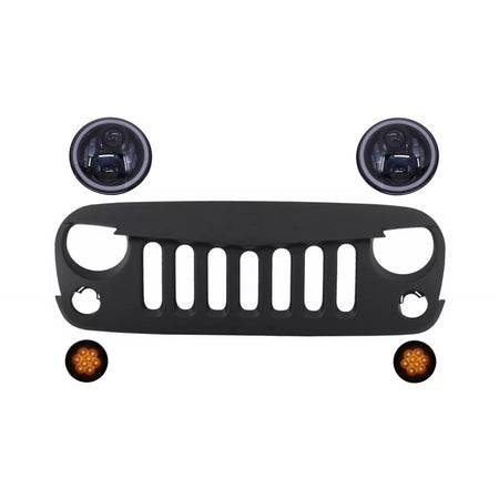 Fari Anteriori LED Angel Eye con Indicatori Jeep Wrangler Rubicon Jk 2007-2017