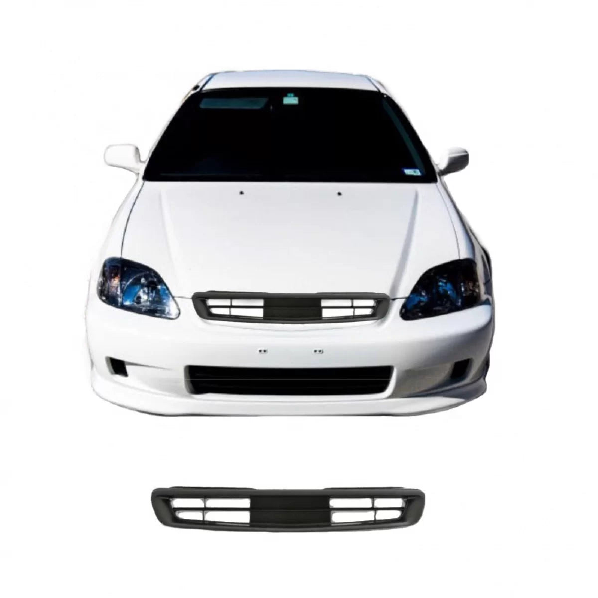 Griglia Anteriore Nera Senza Logo per Honda Civic 3D 4D 95-96