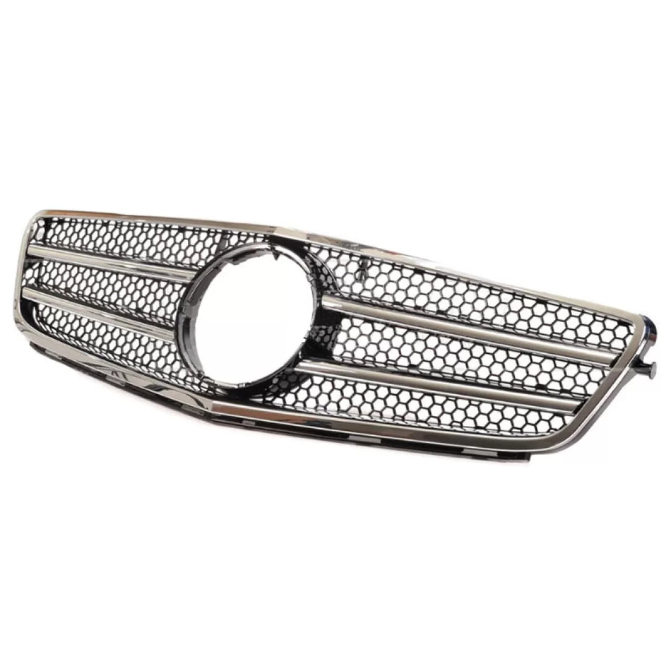 Griglia Anteriore C63 Design con 2 Stecche Nero Cromato per Mercedes Classe C