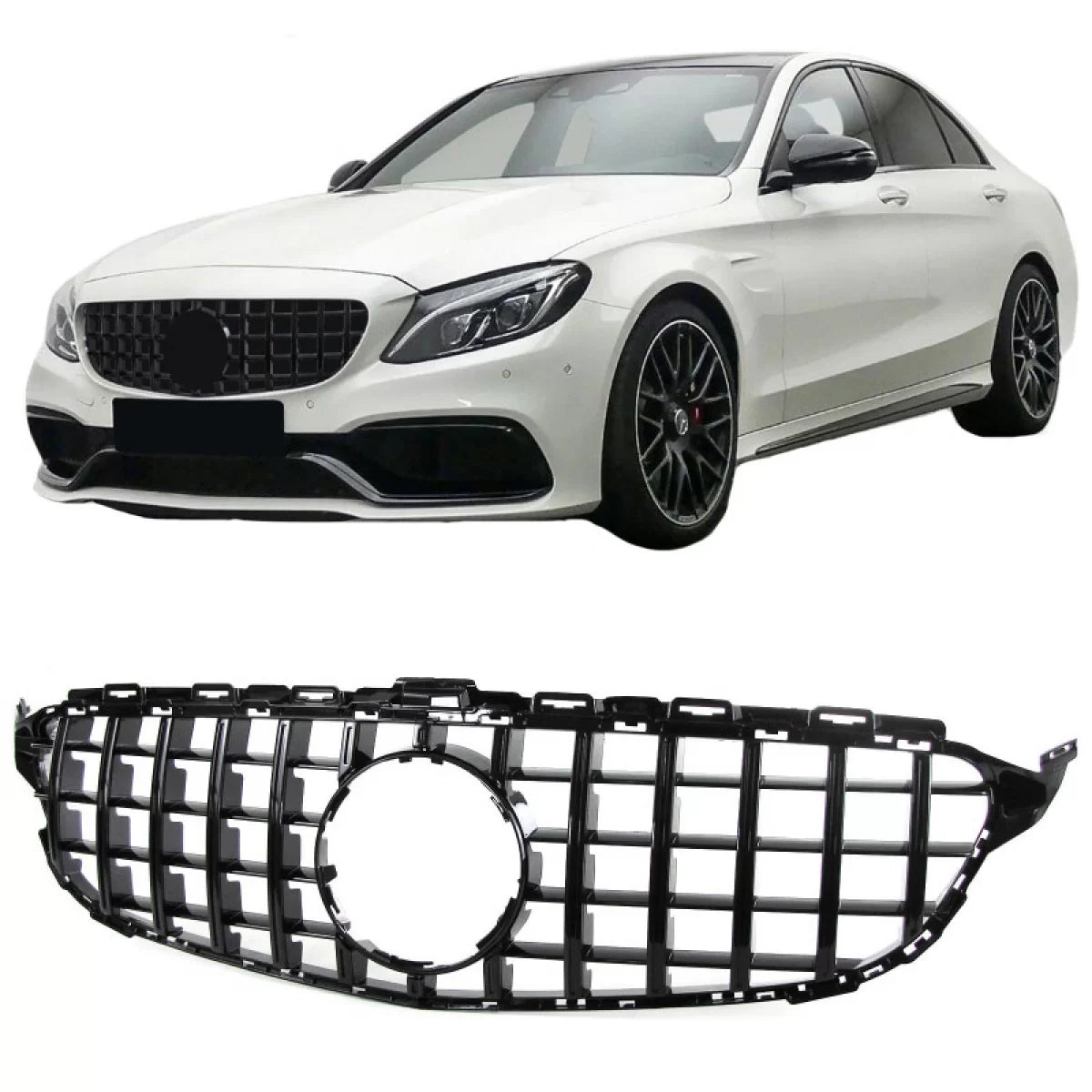 Griglia Anteriore Lucida Panamericana per Mercedes Classe C W205 14+ GT a Design