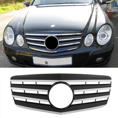 Griglia Anteriore Design a con 4 Stecche Nero Cromo per Mercedes Classe E W211