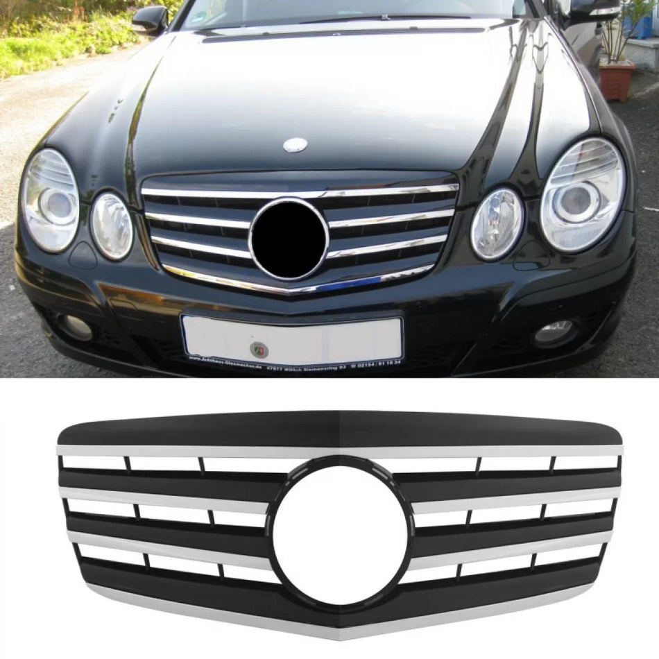 Griglia Anteriore Design a con 4 Stecche Nero Cromo per Mercedes Classe E W211
