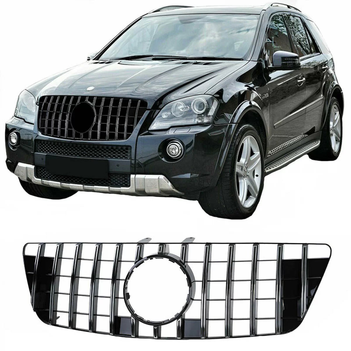 Griglia Anteriore Panamericana Nera Cromo per Mercedes ml W164 08-11