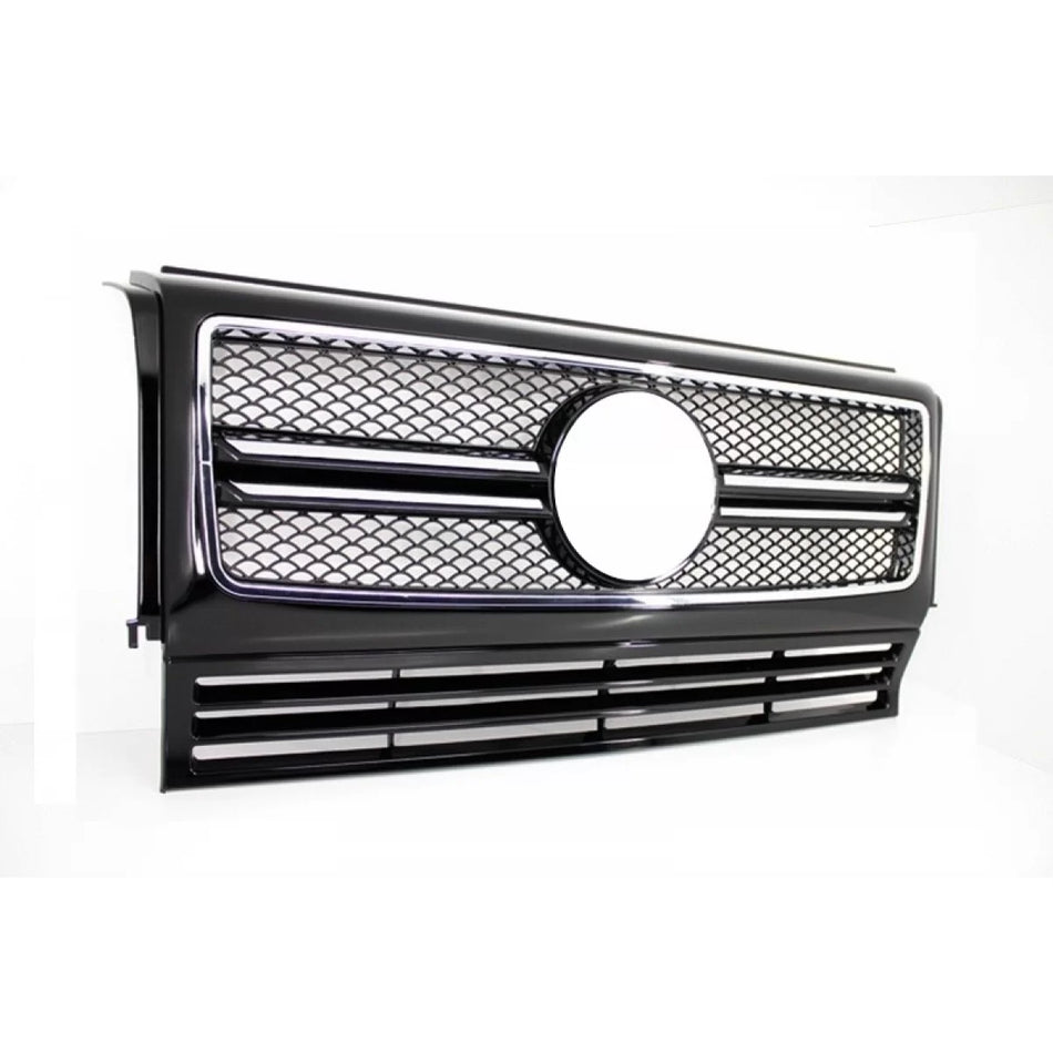 Griglia Anteriore Design G65 Nero Lucido Cornice Cromo per Mercedes Classe G