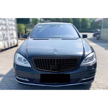 Griglia Anteriore Verticale Nero Lucido per Mercedes Classe S W221 2010-2013