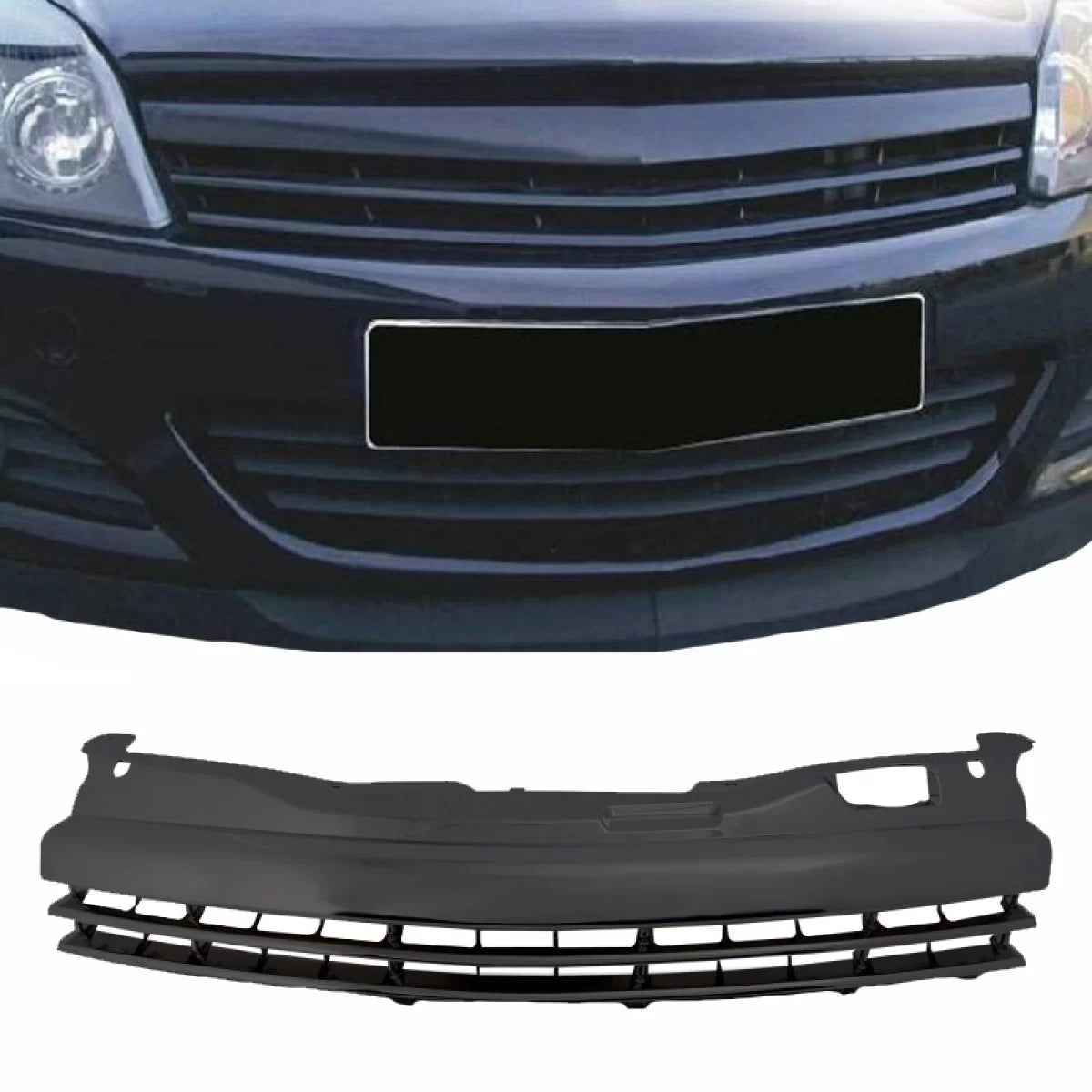 Griglia Anteriore Nera Opaca Senza Logo per Opel Astra H 3d/5d 04-07