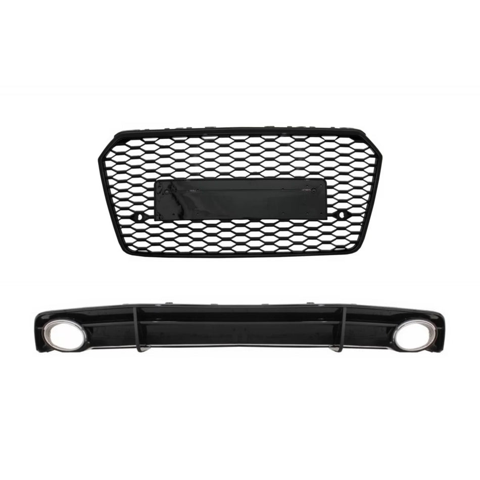 Paraurti Posteriore con Diffusore e Terminali Scarico per Audi A7 4G Facelift