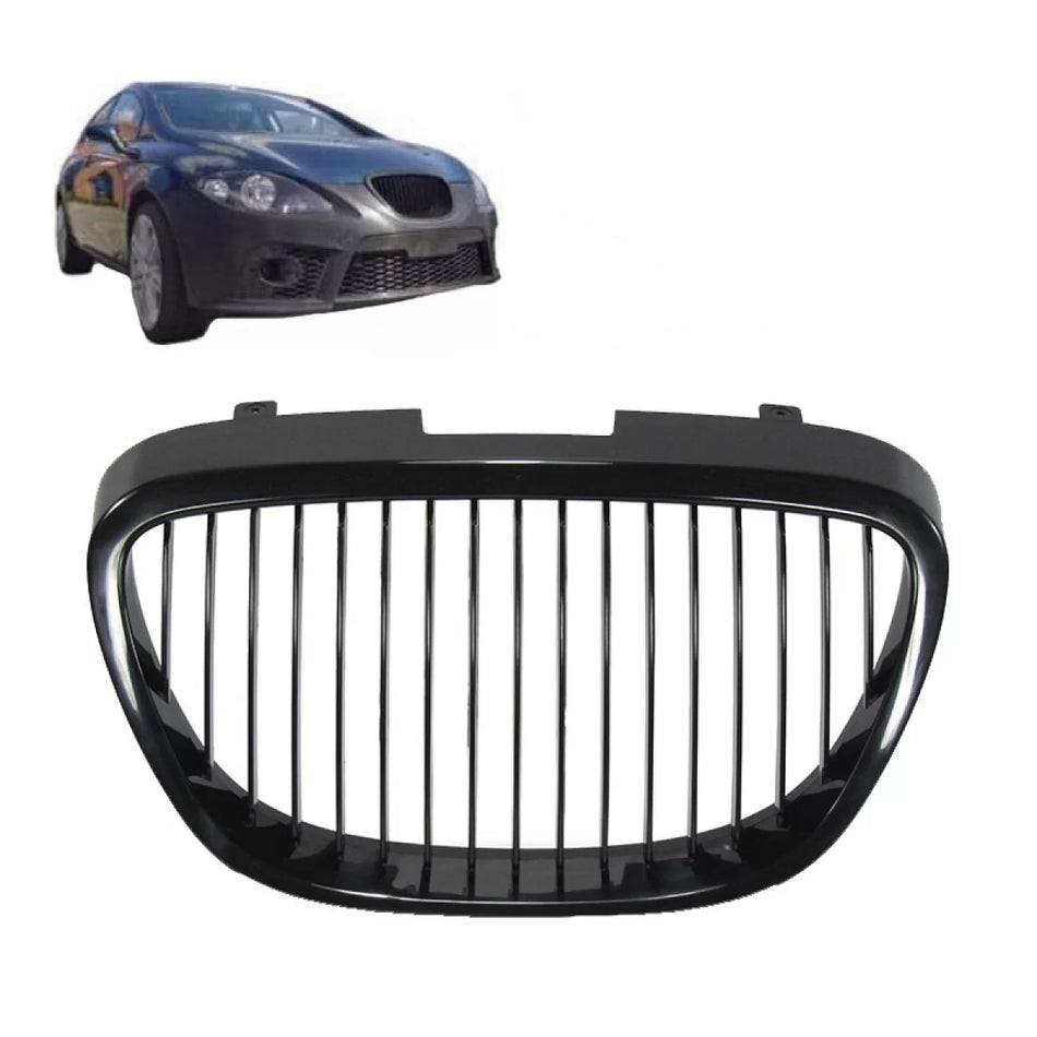 Griglia Anteriore Nera Lucida Senza Logo per Seat Leon 1P Altea 05-09