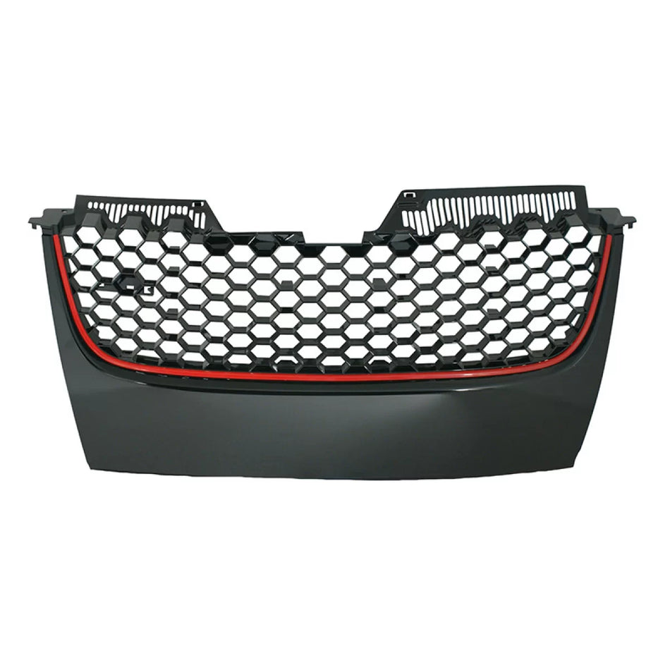 Griglia Anteriore Nido D'ape Senza Logo con Linea Rossa per VW Golf 5 03-08