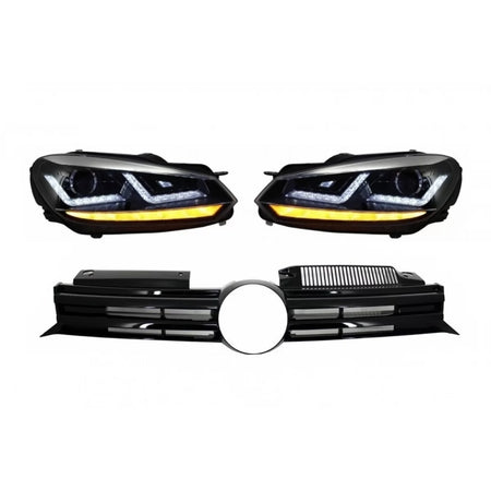 Griglia Anteriore Cromata con Luci LED Dinamiche per Volkswagen Golf 6 Vi