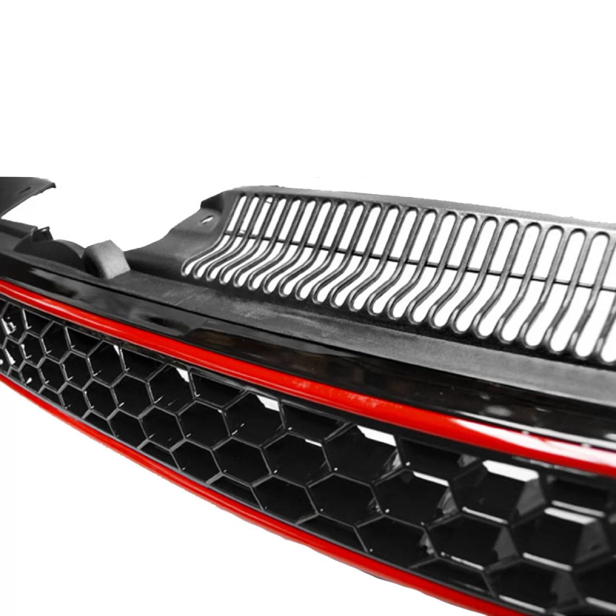 Griglia Anteriore Nido D'ape con Linea Rossa per VW Golf Vi 08-11 GTI Look
