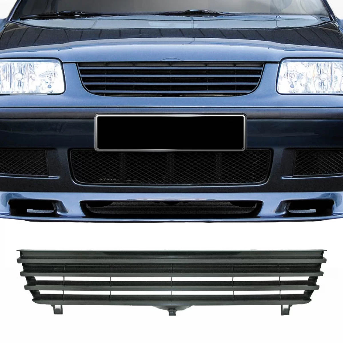 Griglia Anteriore Nera Senza Logo per Volkswagen Polo 6N2 99-01