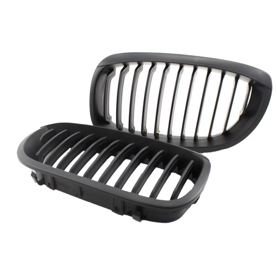 Griglia Anteriore Nera Opaca 2 Pezzi per BMW 3 E46 Coupe Cabrio 03-06