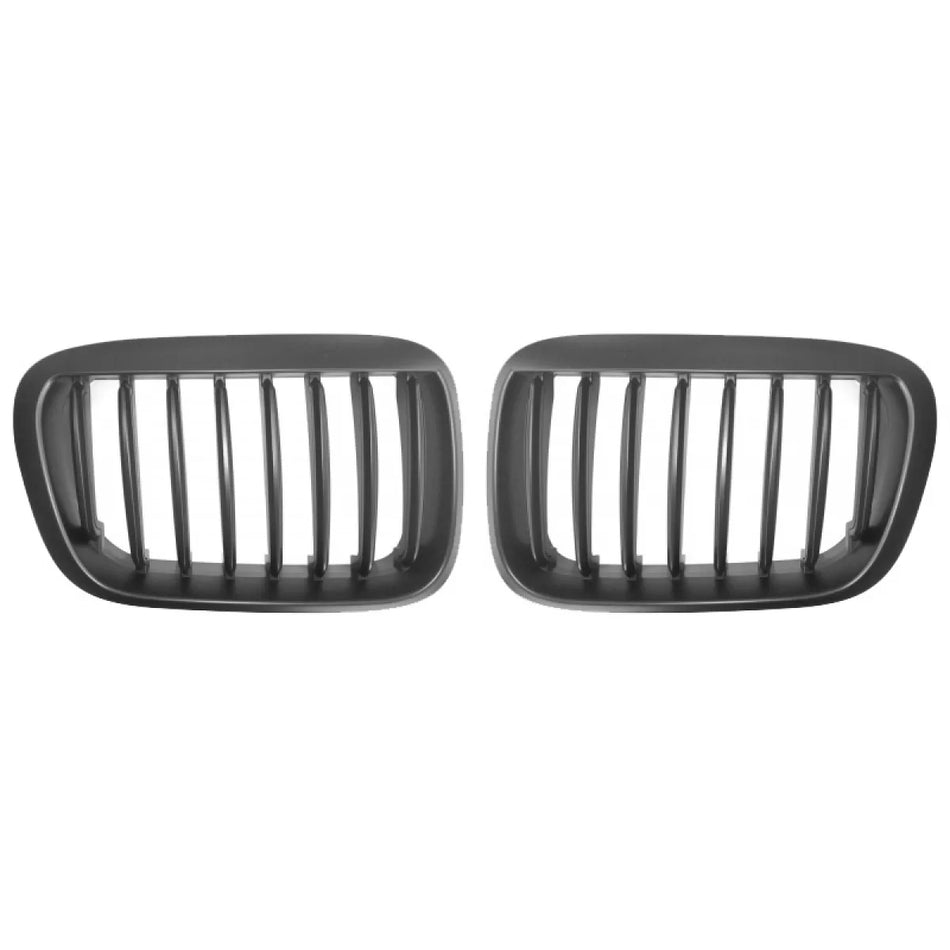 Griglia Anteriore Nera Opaca 8 Linee 2 Pezzi per BMW 3 E46 99-01 Berlina