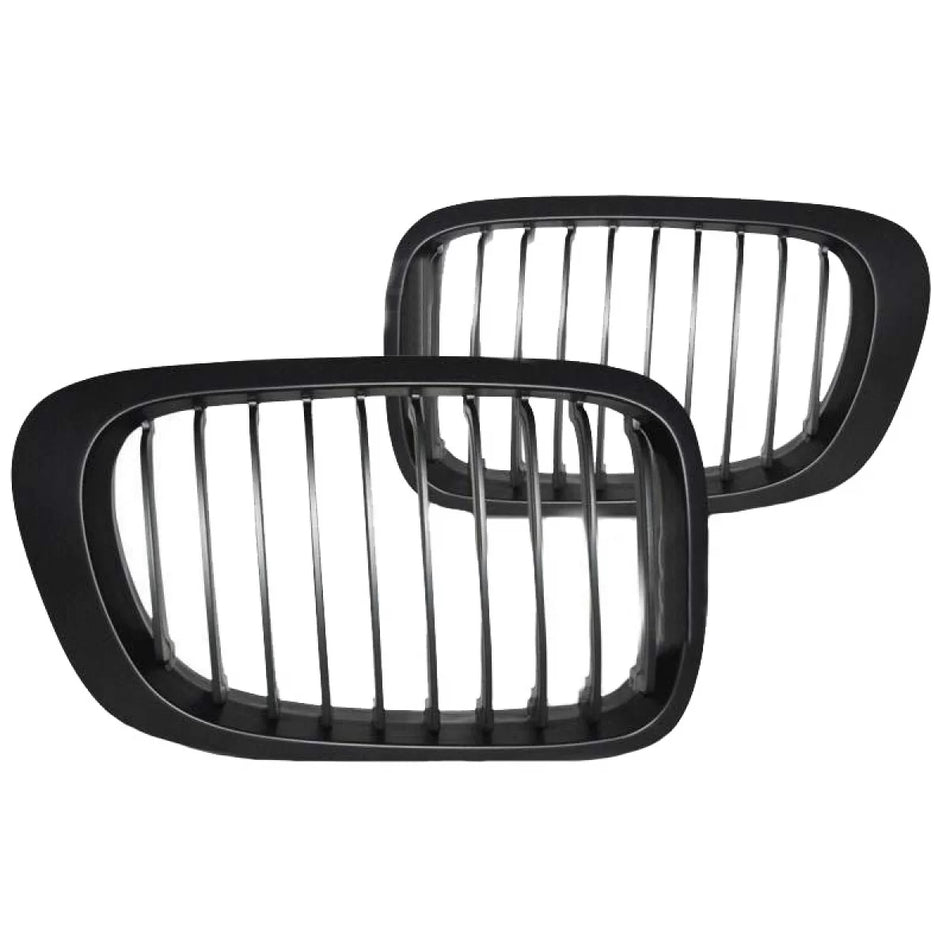 Griglia Anteriore Nera Opaca 10 Linee 2 Pezzi per BMW 3 E46 Coupe Cabrio 99-03