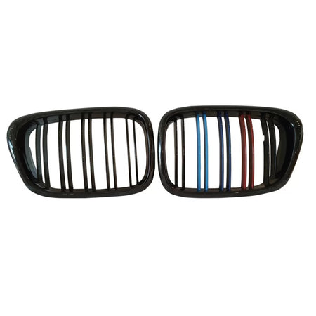 Griglia Anteriore Doppia Tri-colore Lucida per BMW 5 E39 96-03 M4 Look 2 Pz