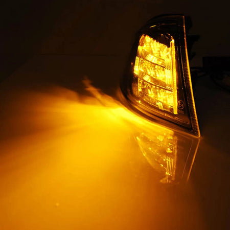 Fanali Indicatori Anteriori LED Neri Trasparenti 2 Pezzi per BMW 3 E46 99-01