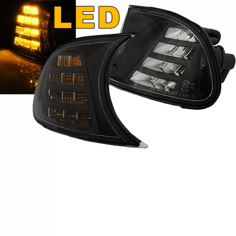 Frecce Anteriori Nere LED 2 Pezzi per BMW Serie 3 E46 Coupe Cabrio 99-01