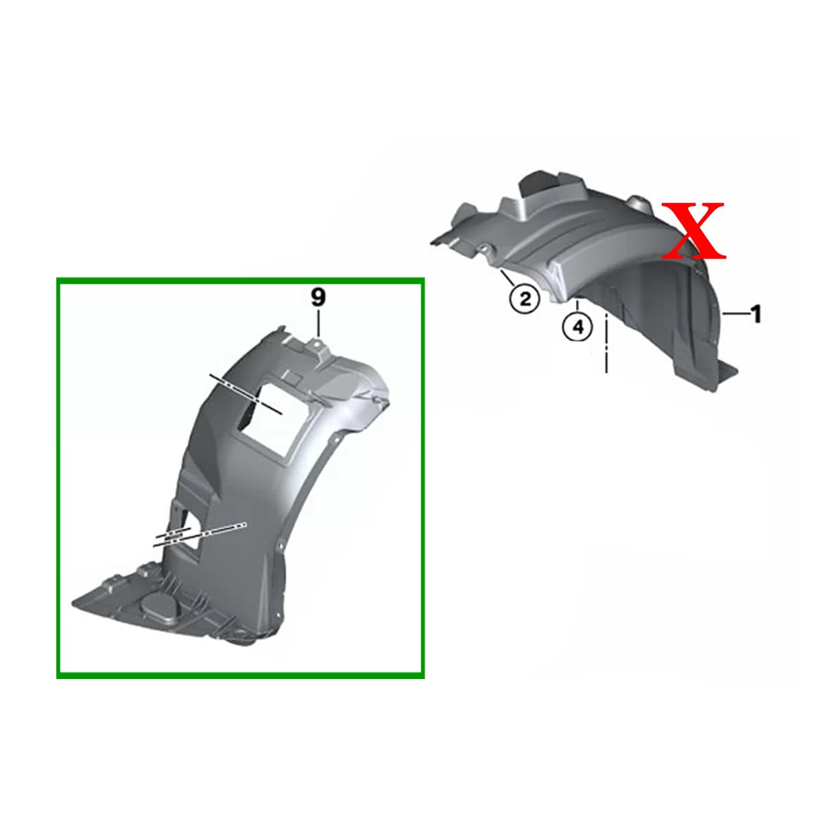 Parafango Interno Anteriore Sinistro per BMW Serie 3 E90 E91 2004-2008